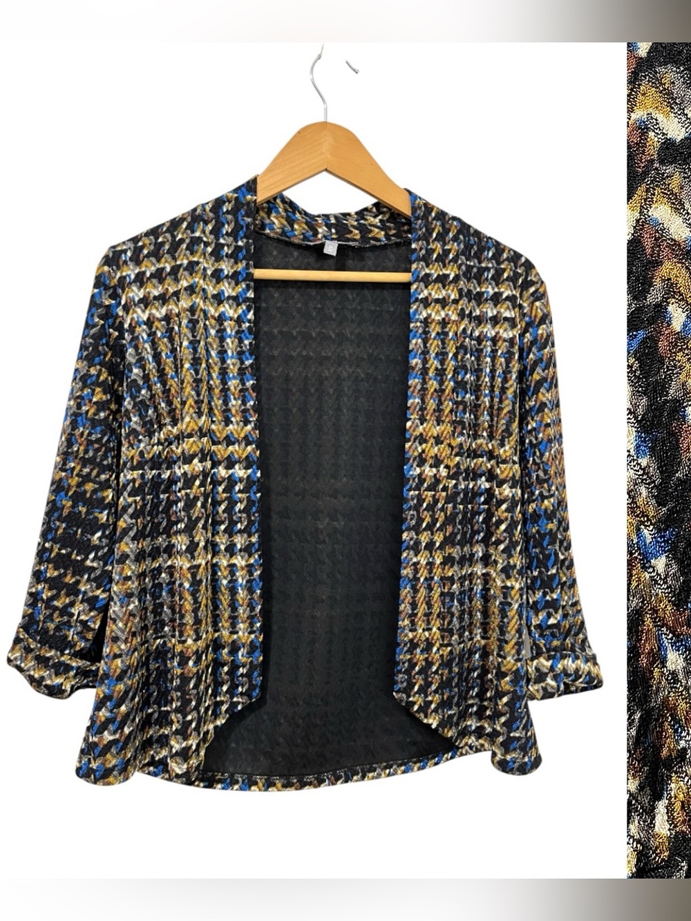 Laura Petites Open Work Office Career Jacket
